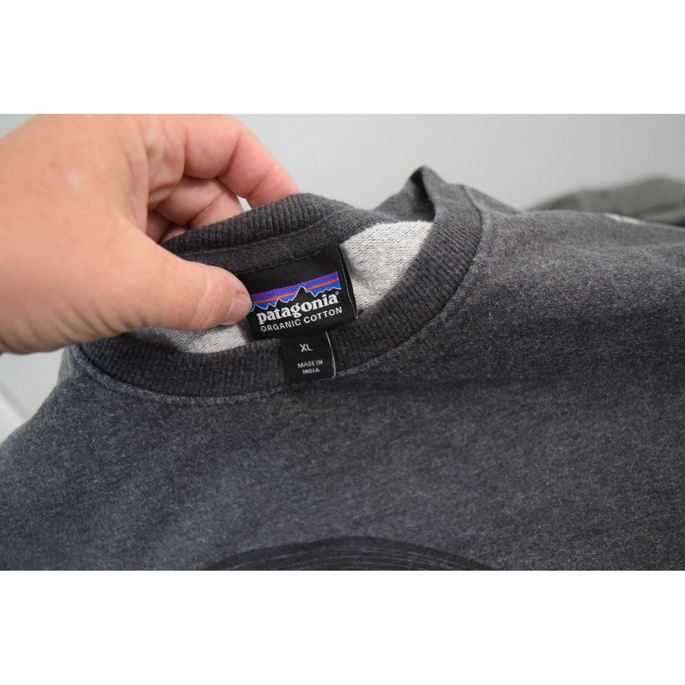 Patagonia Flying Fish Sweatshirt XL Grey Blue Two Tone Organic Cotton 39473 - Picture 4 of 6